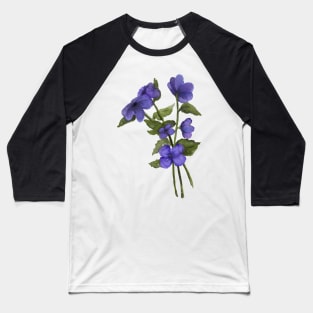 Bouquet of Purple Watercolor Painted Flowers by Cherie(c)2021 Baseball T-Shirt